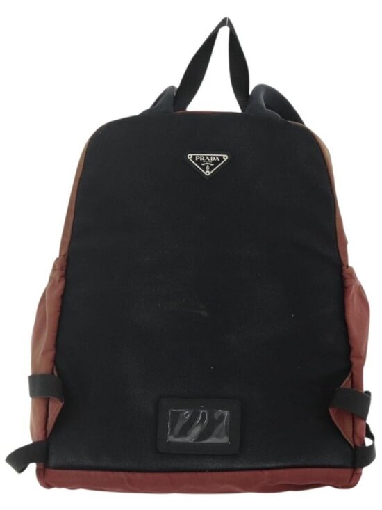 PRADA Backpack Nylon Red Silver Auth 176229 main image 10